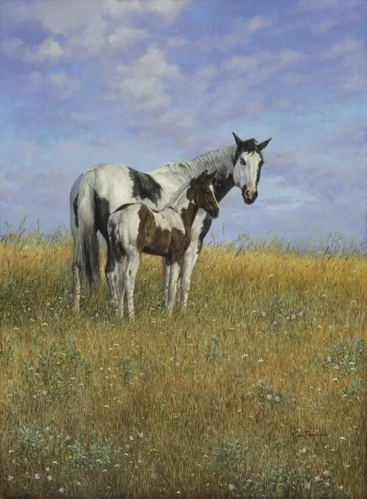 Prairie Roses, equine painting by Kim Penner